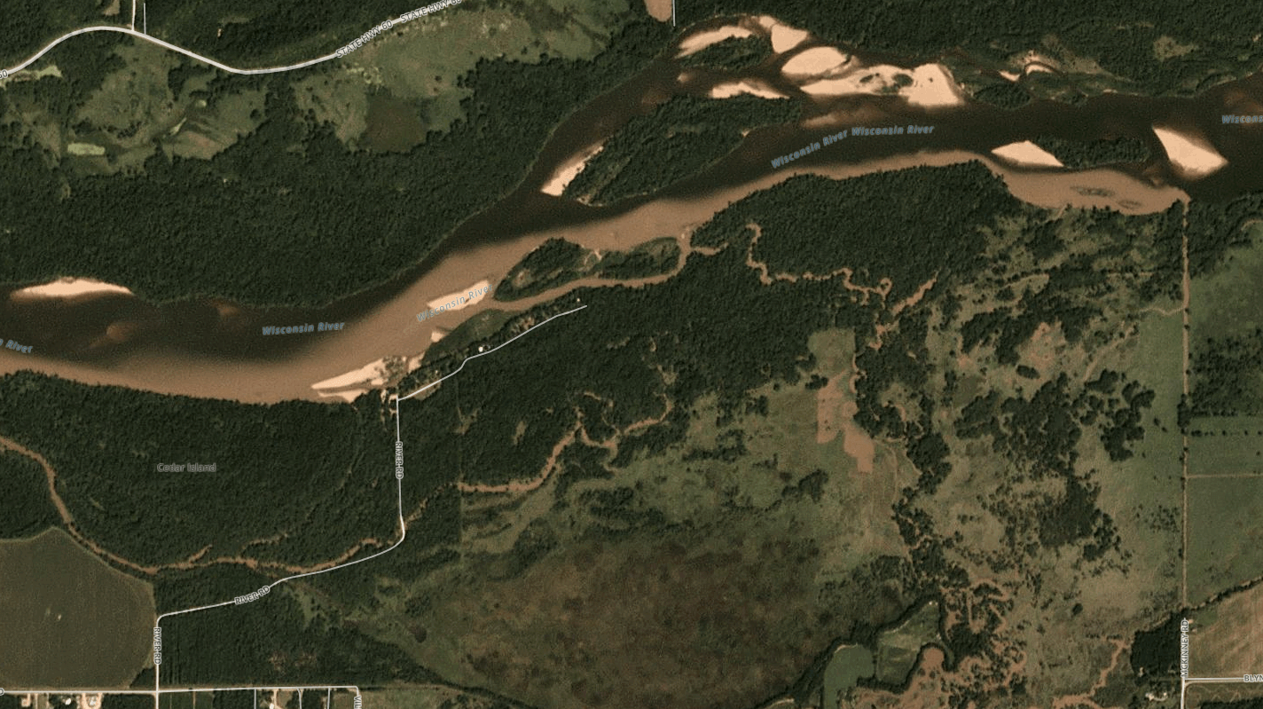 Wisconsin River on 8/22/18 - Black Earth, Mazomanie Flood